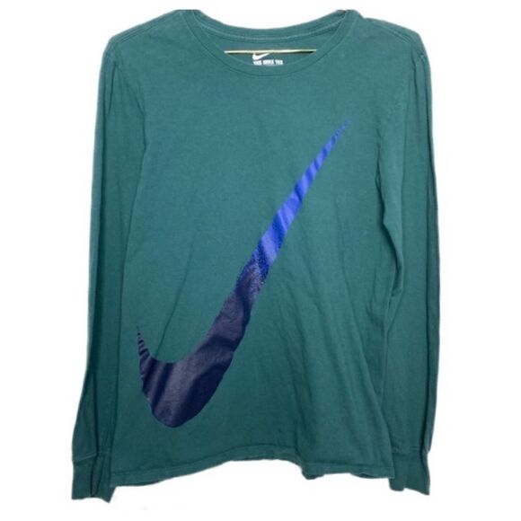 🍟NIKE Logo Ombré Swoosh Long Sleeve T-SHIRT Small - Picture 1 of 4